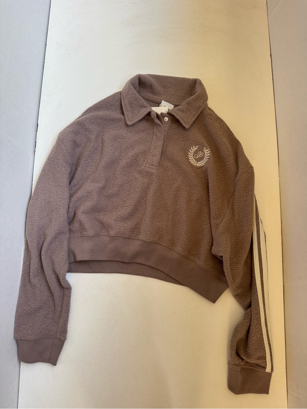PINK Victoria's Secret Reverse Fleece Cropped Sweatshirt Size M
